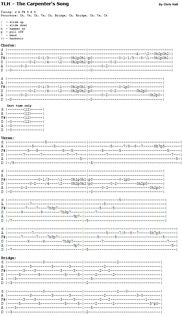 TLH - The Carpenter's Song - An instrumental guitar piece